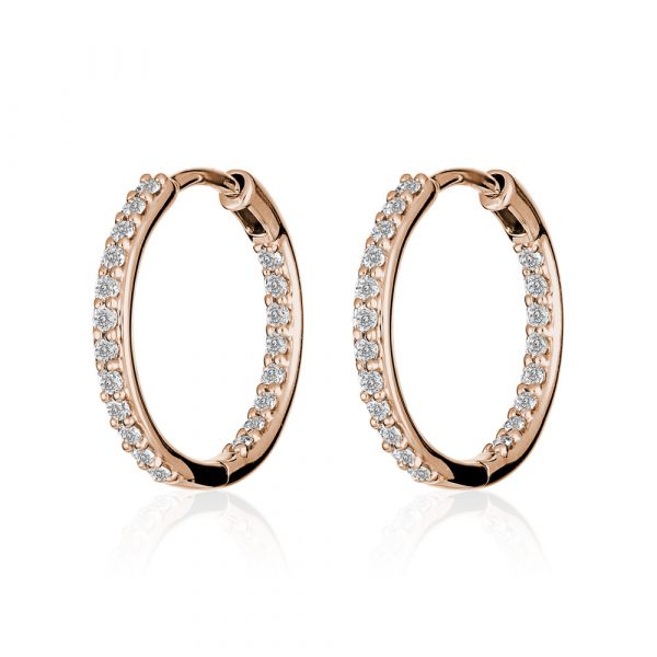 Diamond-hoop-earrings-rose-gold